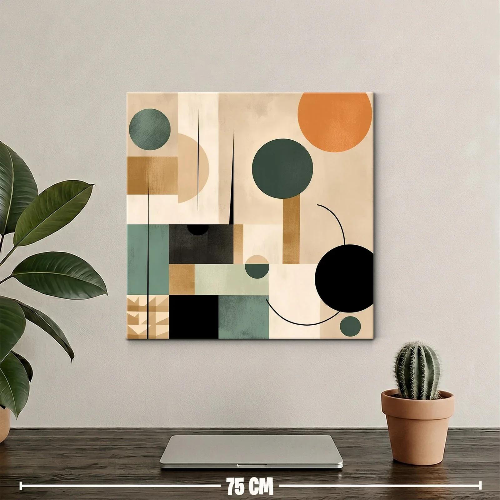 Composición geométrica con tonos tierra para interiores modernos — miniatura 2
