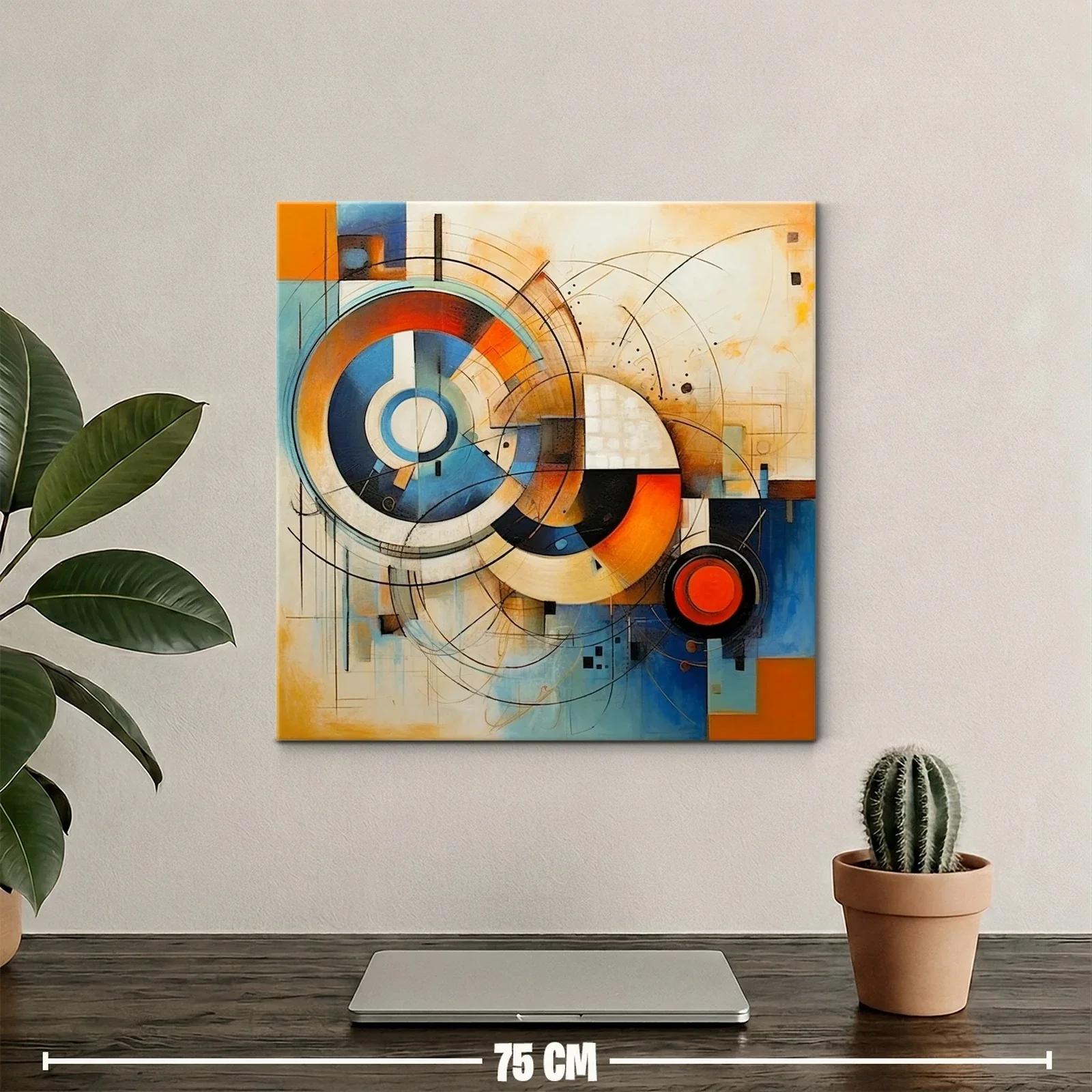 Composición geométrica con círculos en tonos cálidos y azules — miniatura 2