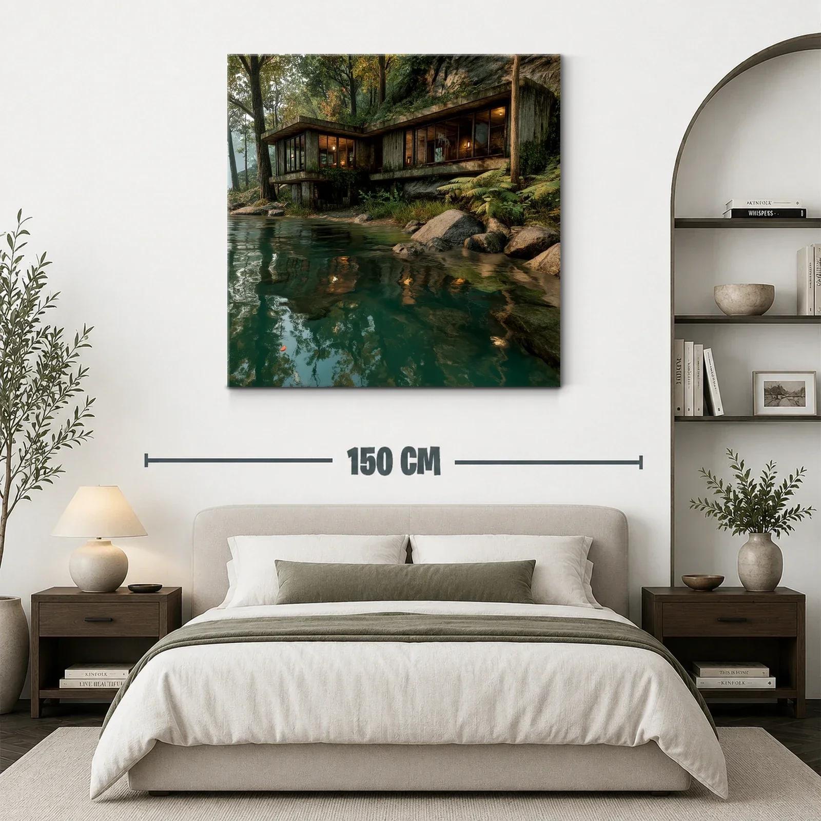 Refugio junto al lago entre la naturaleza exuberante — miniatura 3