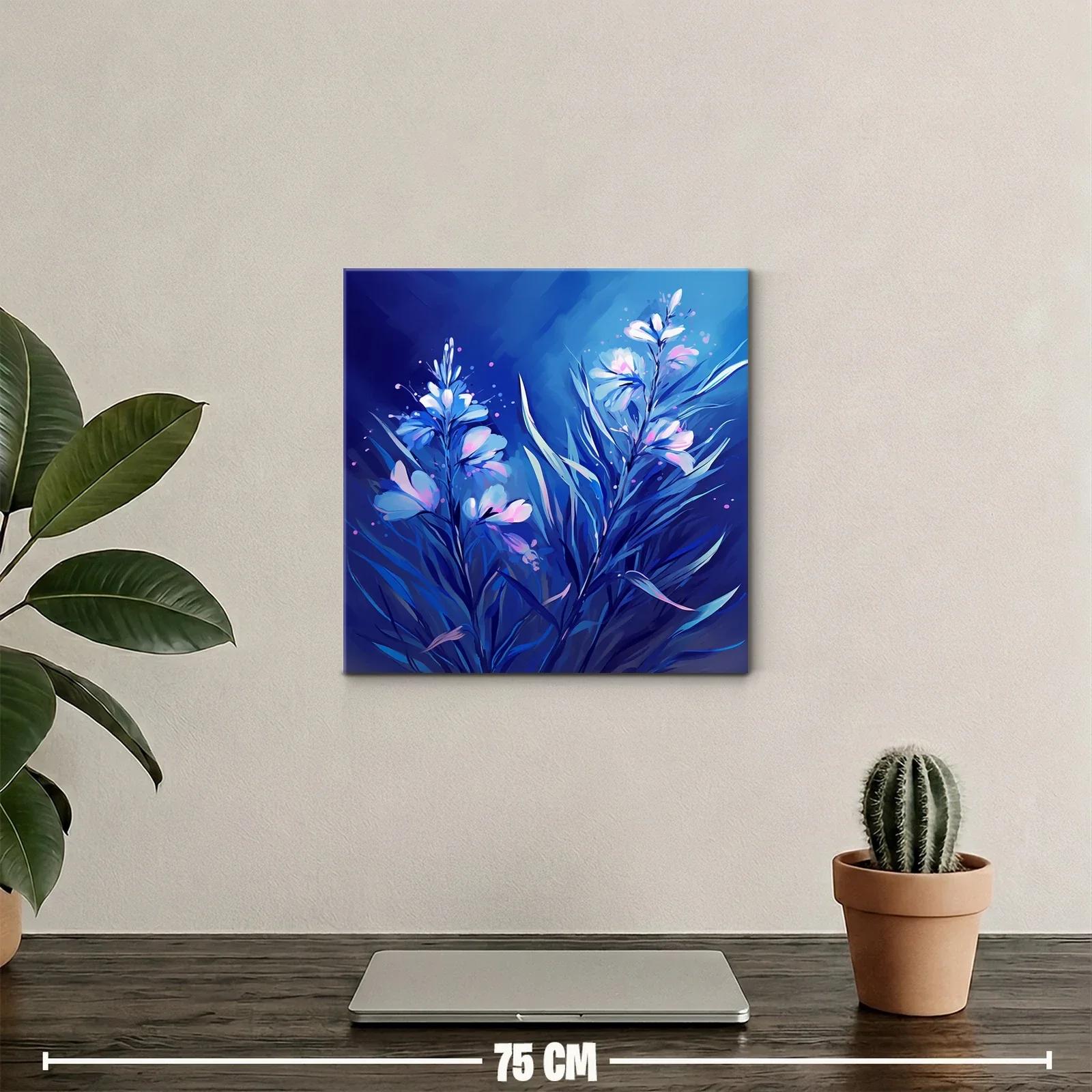 Elegancia floral en tonos azules y lilas vibrantes — miniatura 2