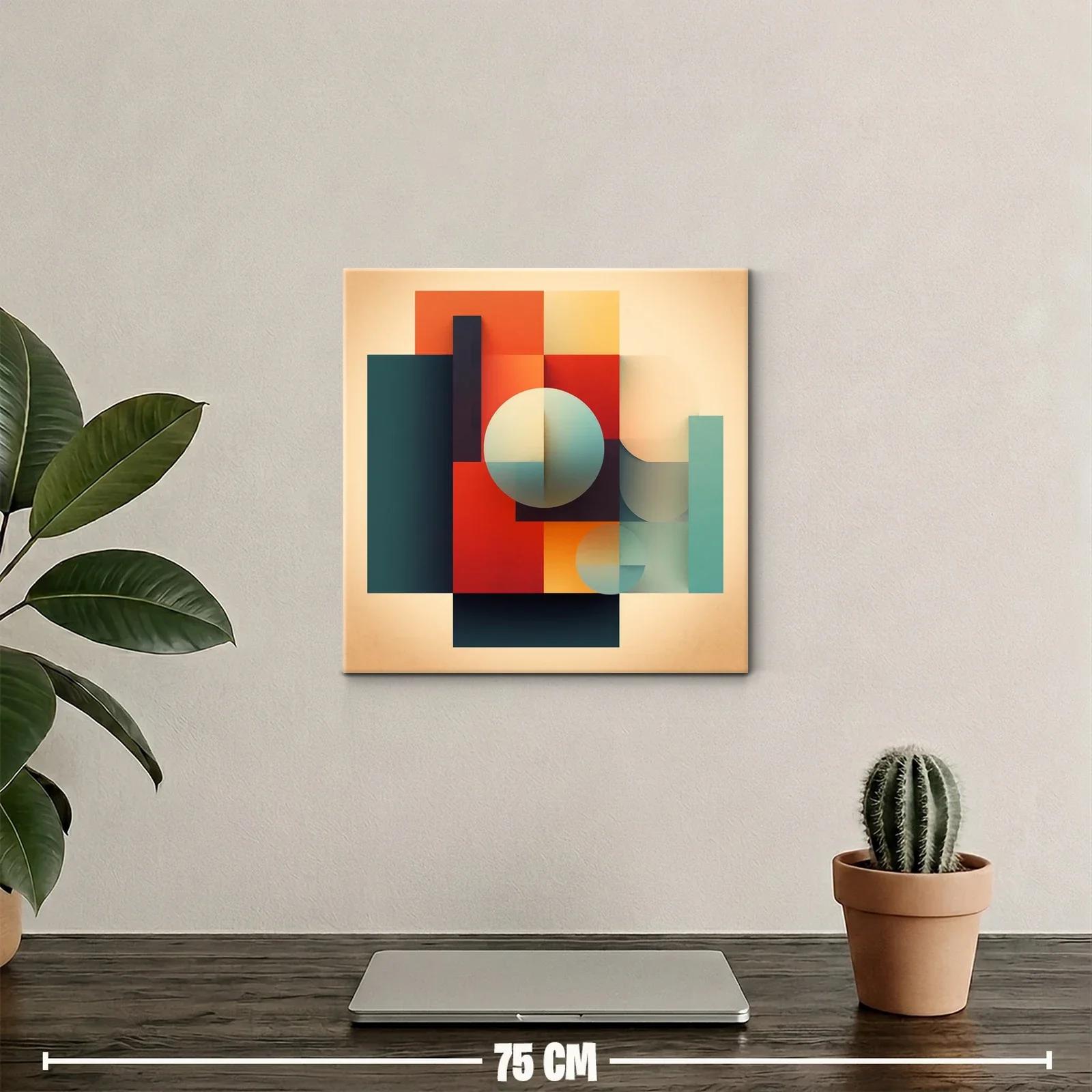 Composición geométrica con tonos cálidos y fríos equilibrados — miniatura 2
