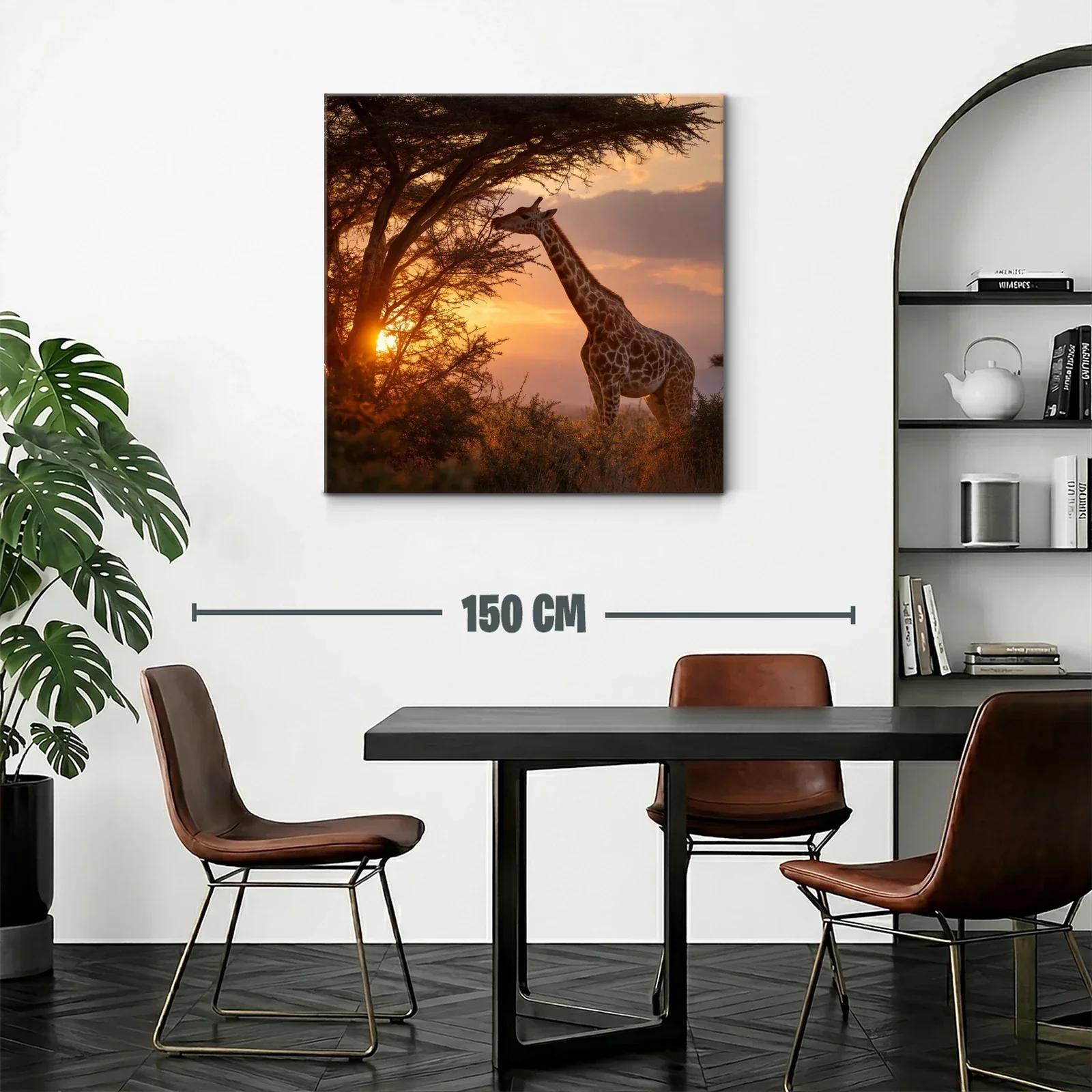 Serena jirafa al atardecer en paisaje natural — miniatura 2