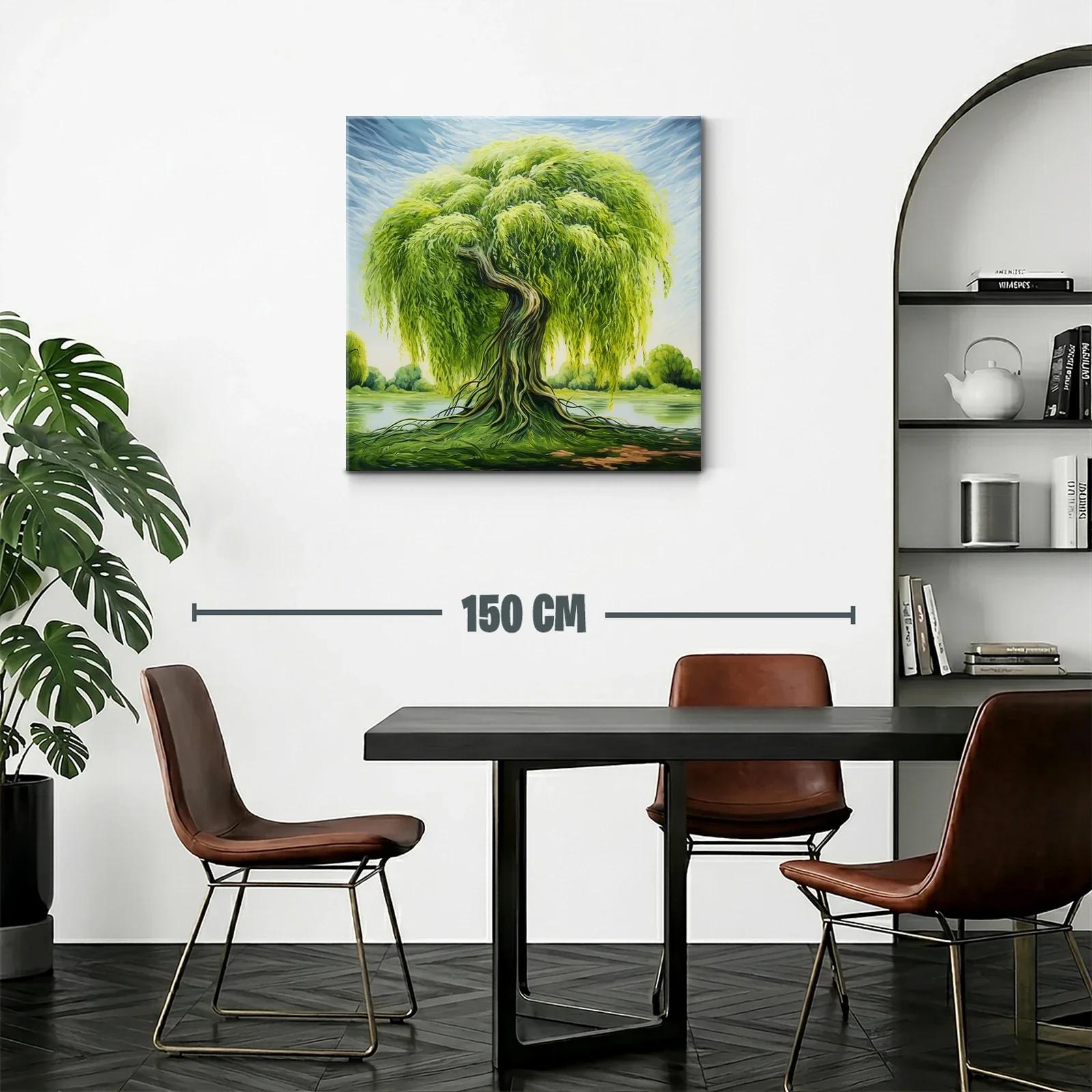 Esplendoroso árbol de sauce junto al agua en paisaje sereno — miniatura 2