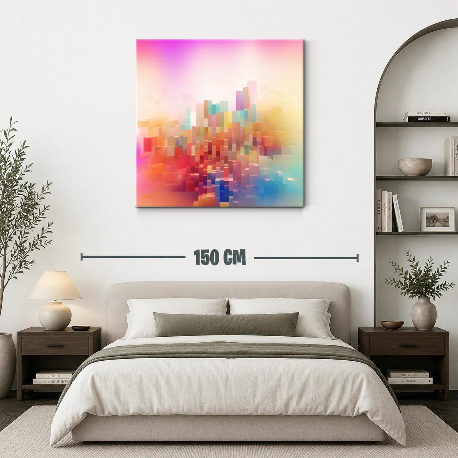 Composición abstracta en tonos cálidos y pastel vibrante — miniatura 3