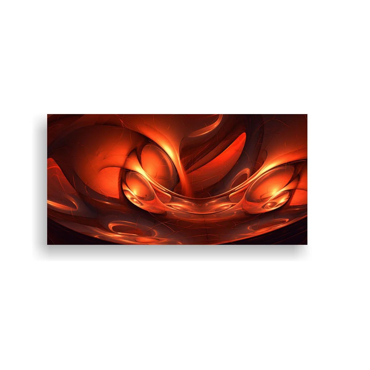Cuadro formas fluidas luminosas con brillos anaranjados — imagen principal