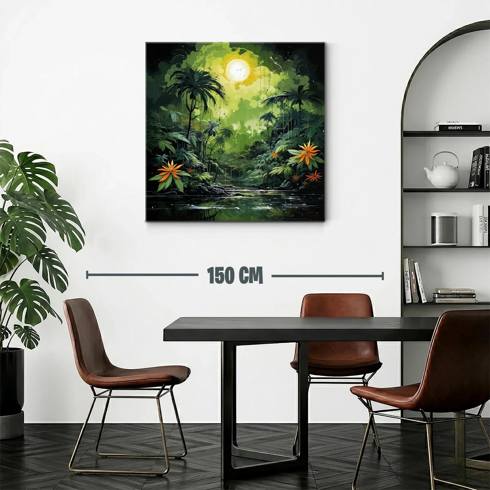 Paisaje selvático con vibrantes flores naranjas y luz intensa — miniatura 2