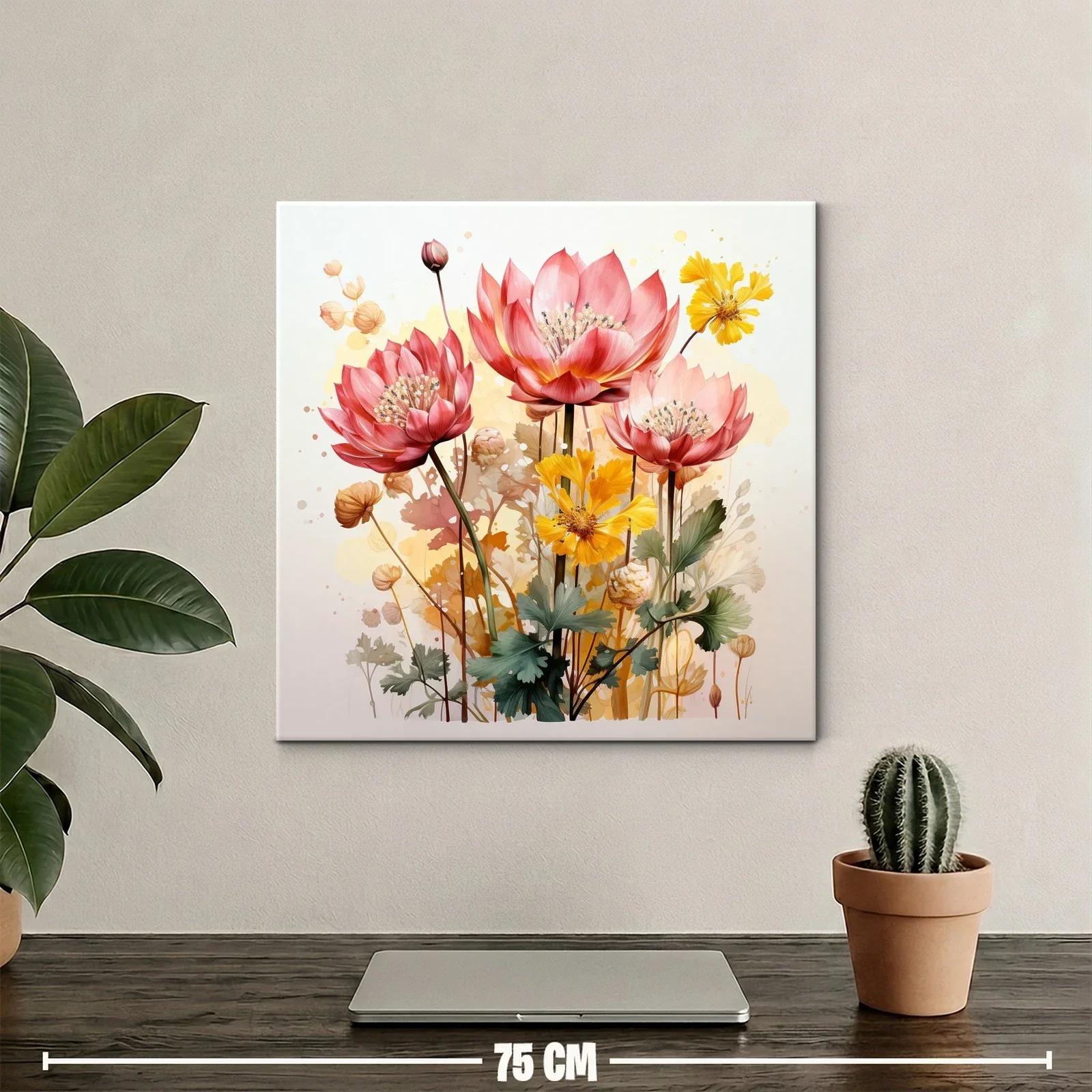 Composición floral vibrante con tonos rosas y amarillos — miniatura 2