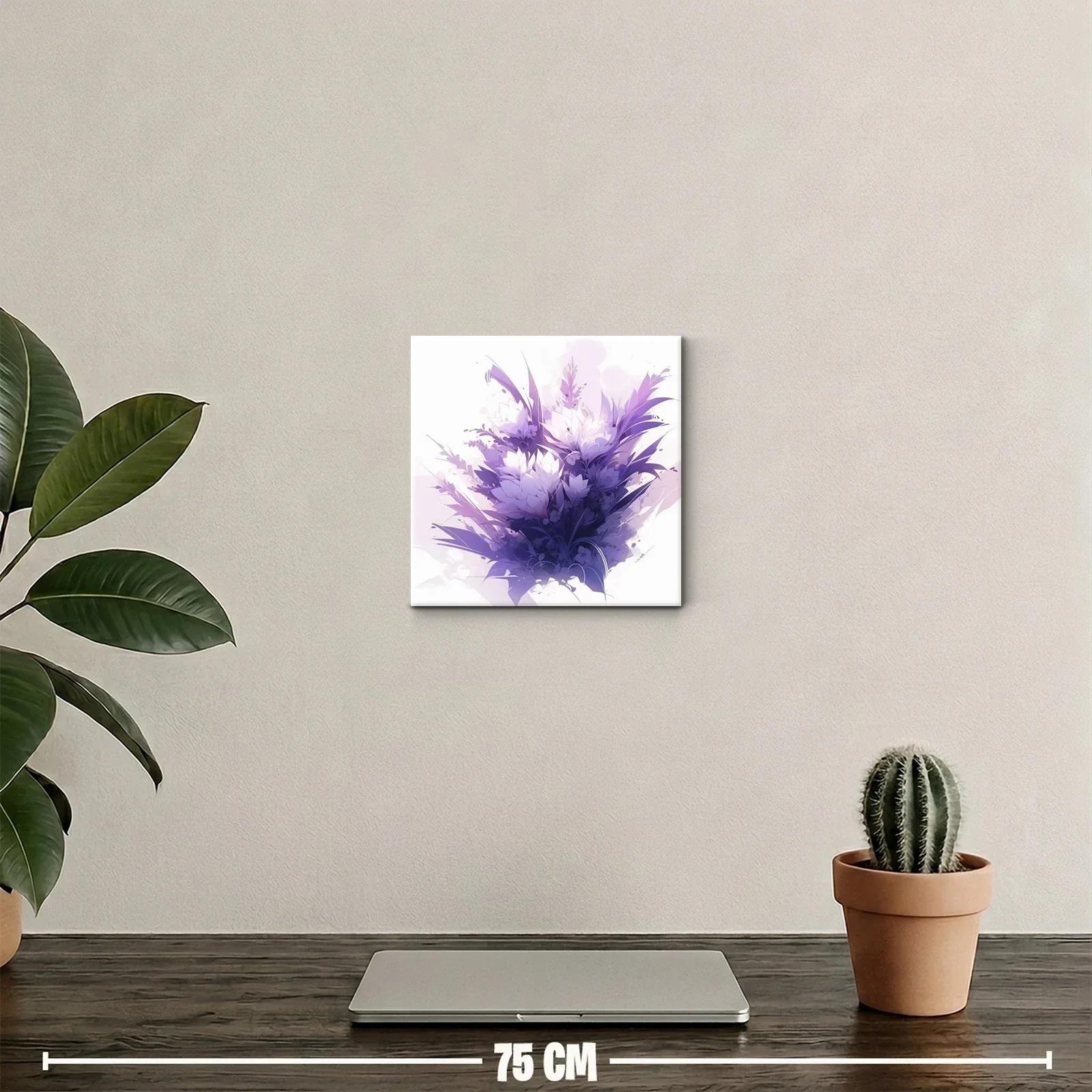 Cuadro decorativo con ramo floral en tonos violetas armoniosos — miniatura 2