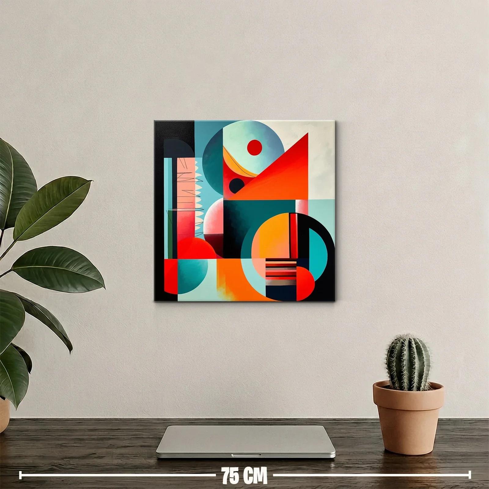 Composición geométrica con vibrantes tonos rojos y azules — miniatura 2