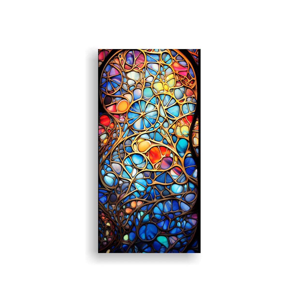 Cuadro vitral abstracto de líneas entrelazadas — imagen principal