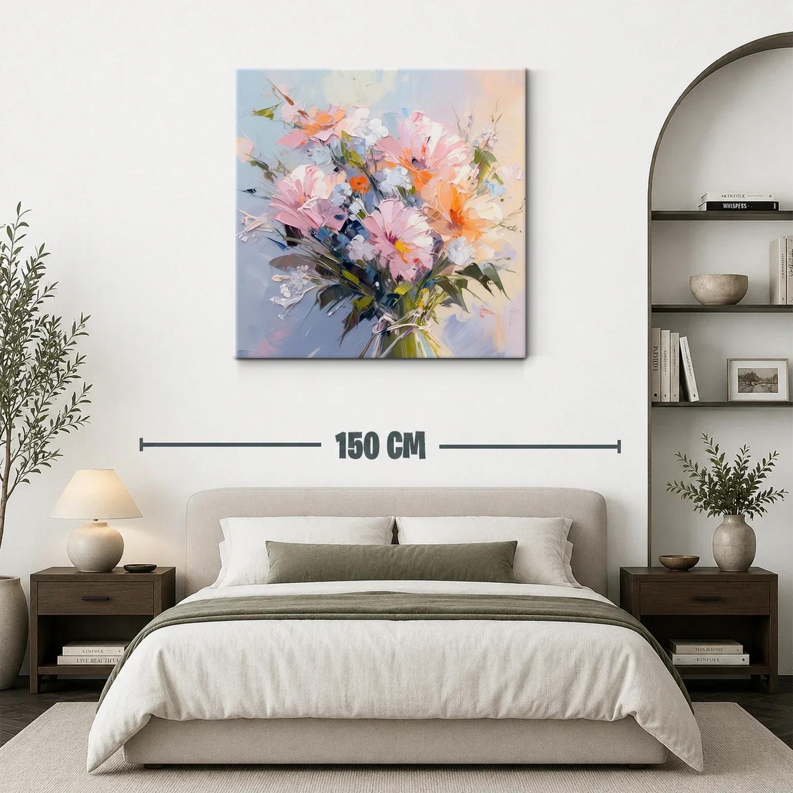 Ramo de flores vibrantes con tonos pastel y cálidos — miniatura 3