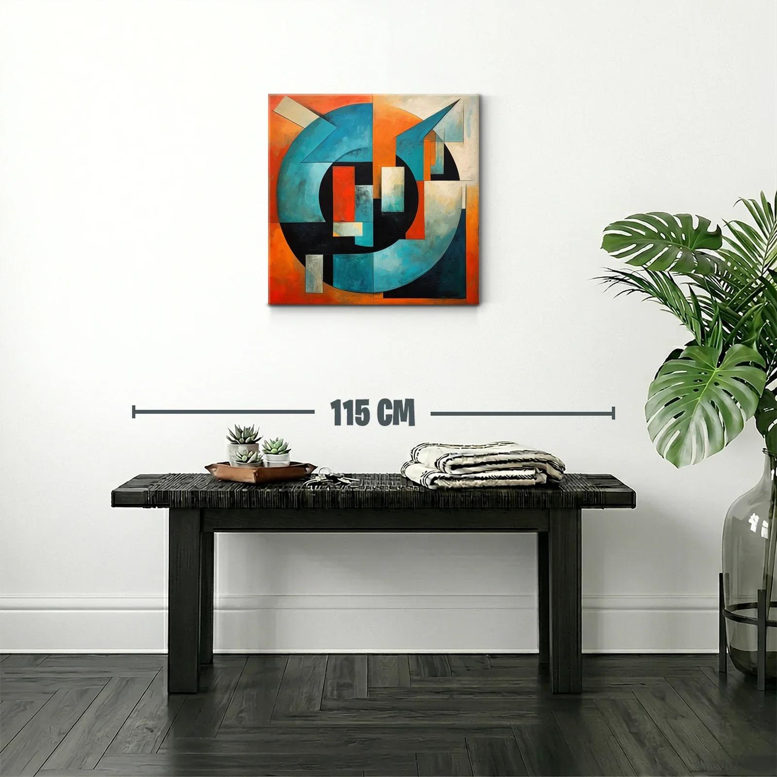 Composición abstracta geométrica en tonos azules y naranjas — miniatura 2
