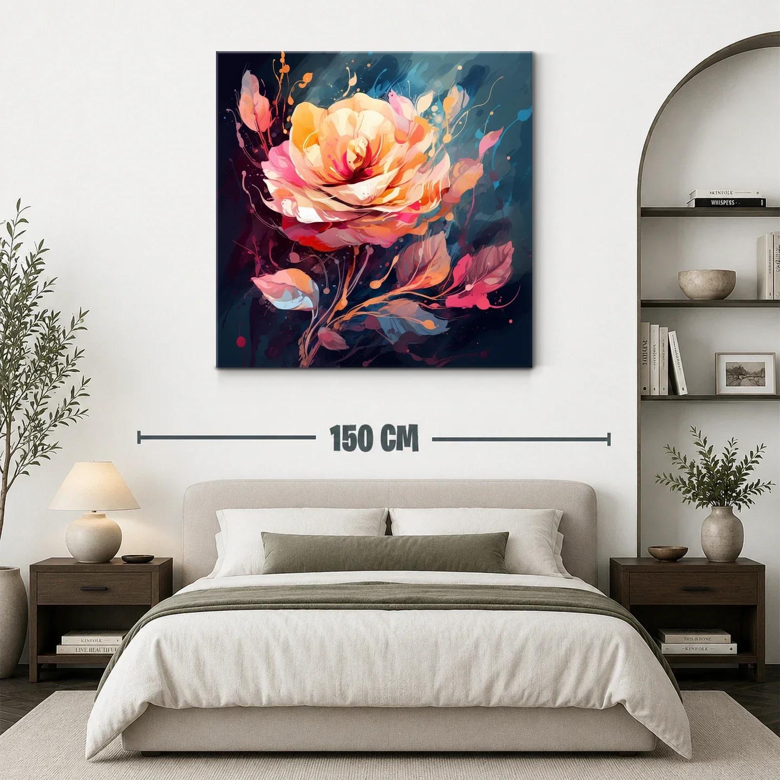 Impacto floral en tonos cálidos y suaves en fondo oscuro — miniatura 3