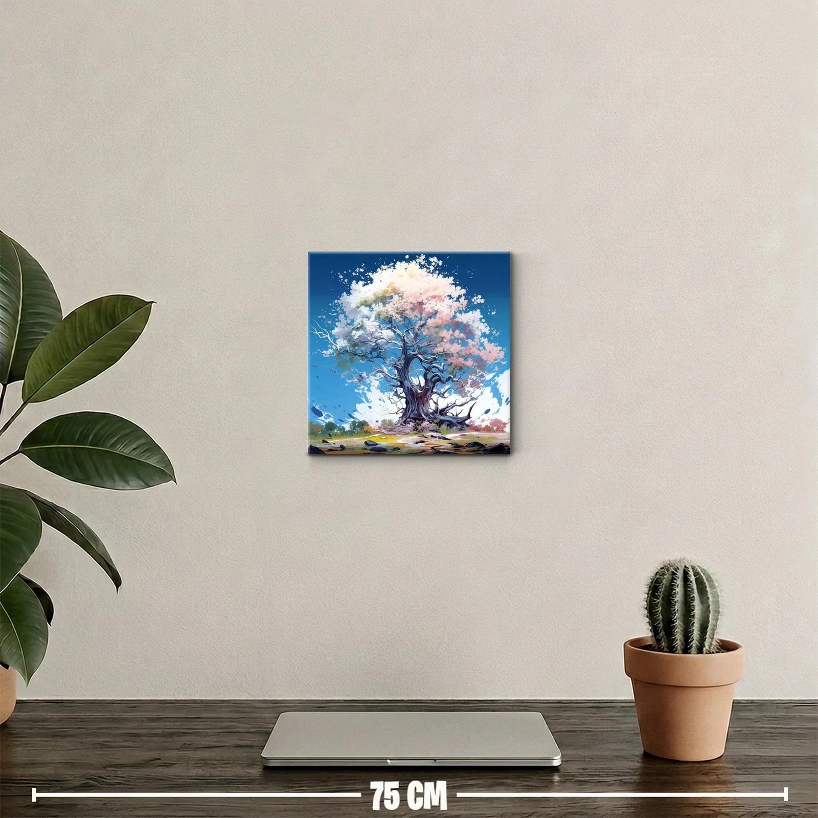 Árbol mágico en tonos suaves y cielo azul profundo — miniatura 2