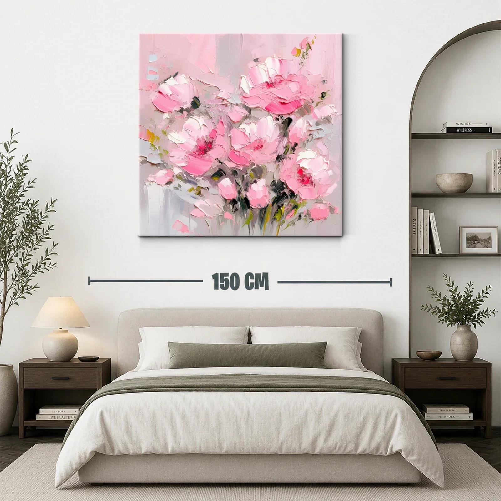 Cuadro con ramo de flores rosas en estilo moderno — miniatura 3