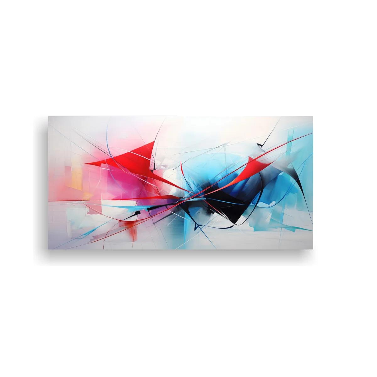 Cuadro abstracto de formas angulares con diagonales superpuestas — imagen principal