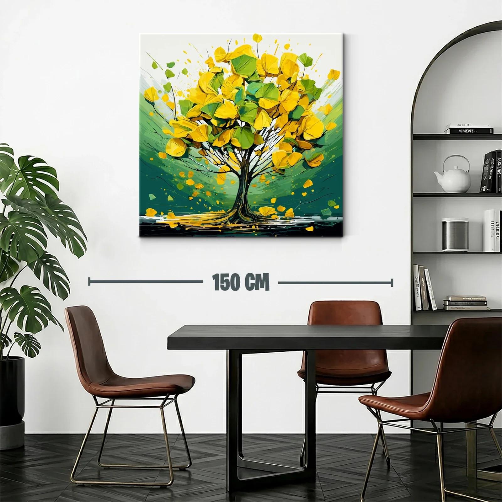 Árbol vibrante de tonos verdes y amarillos dinámicos — miniatura 2