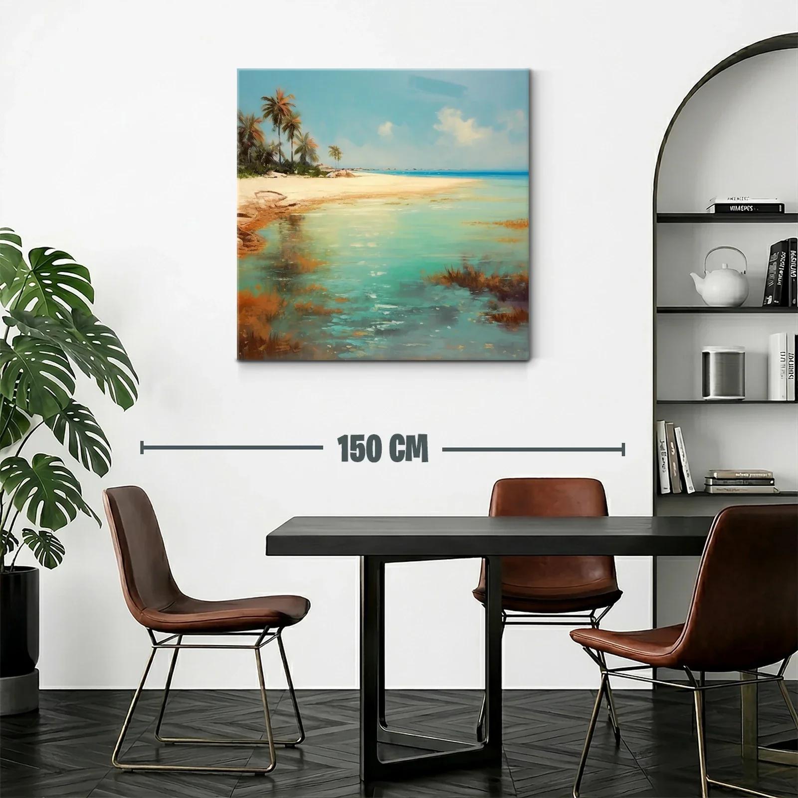 Paisaje costero con palmeras y aguas turquesas exuberantes — miniatura 2