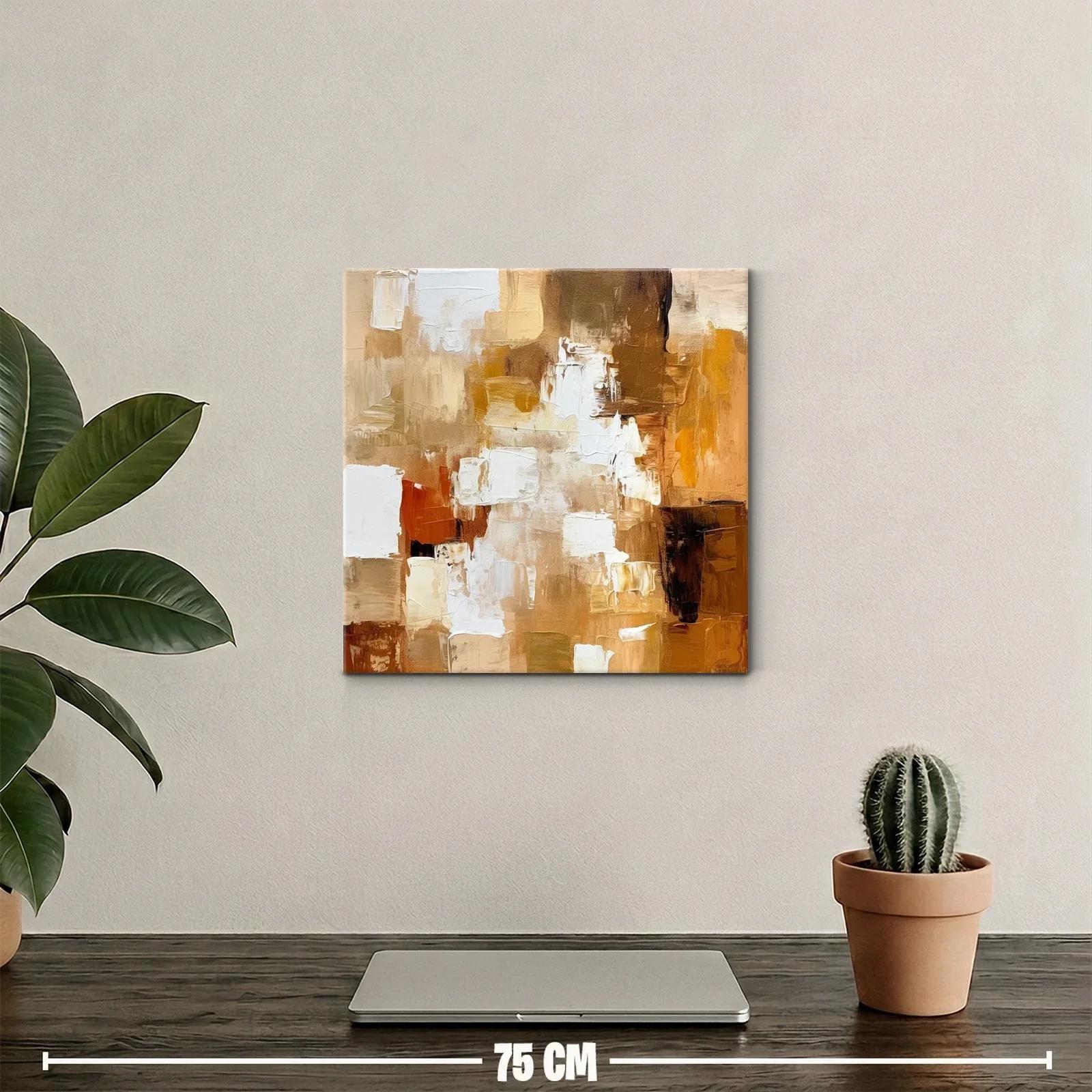 Cuadro abstracto en tonos cálidos marrones y beige — miniatura 2