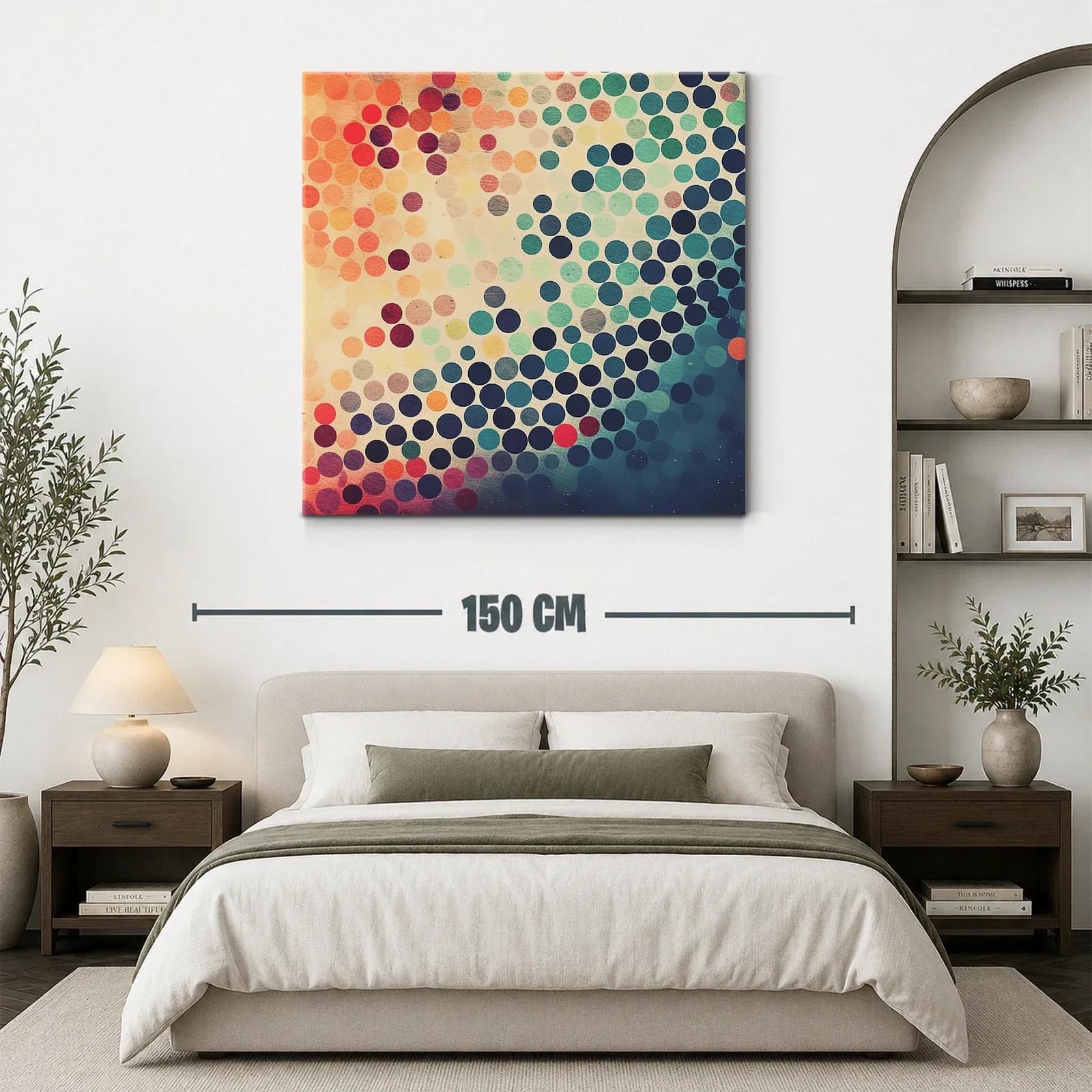 Composición abstracta de círculos en tonos cálidos y fríos — miniatura 3