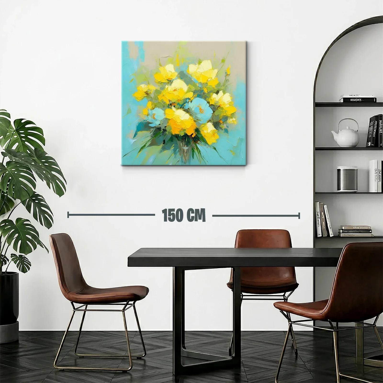 Ramo vibrante de flores en tonos amarillos y azules — miniatura 2