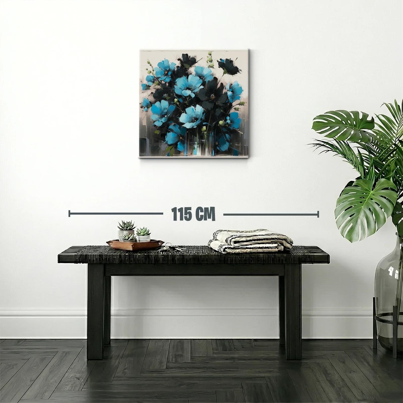 Ramo vibrante de flores azules con contrastes oscuros — miniatura 2