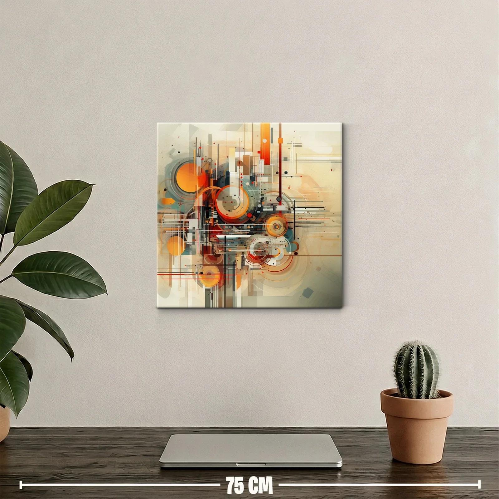 Composición abstracta con formas geométricas en tonos cálidos — miniatura 2
