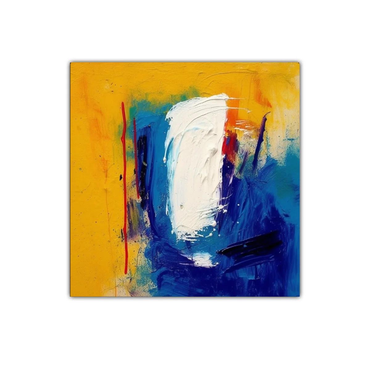 Cuadro abstracto con vibrantes tonos azules y amarillos — miniatura 1