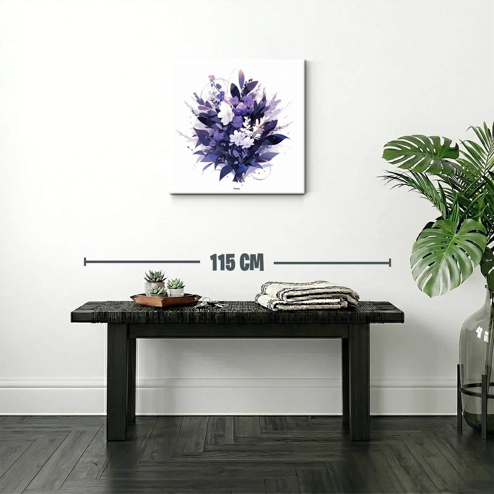 Elegante ramo floral en tonos violetas y blancos — miniatura 2