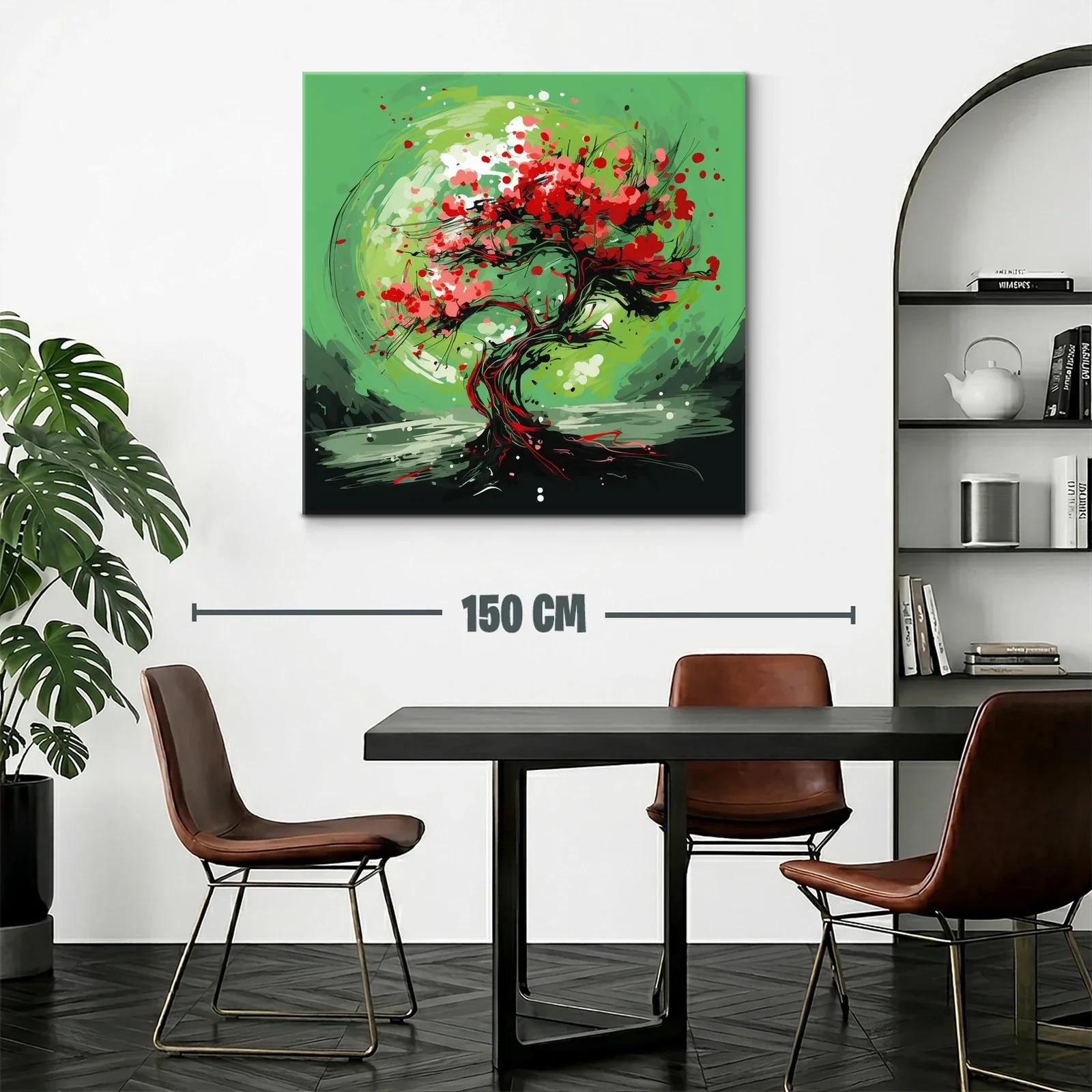 Árbol abstracto con vibrantes tonos verdes y rojos — miniatura 2
