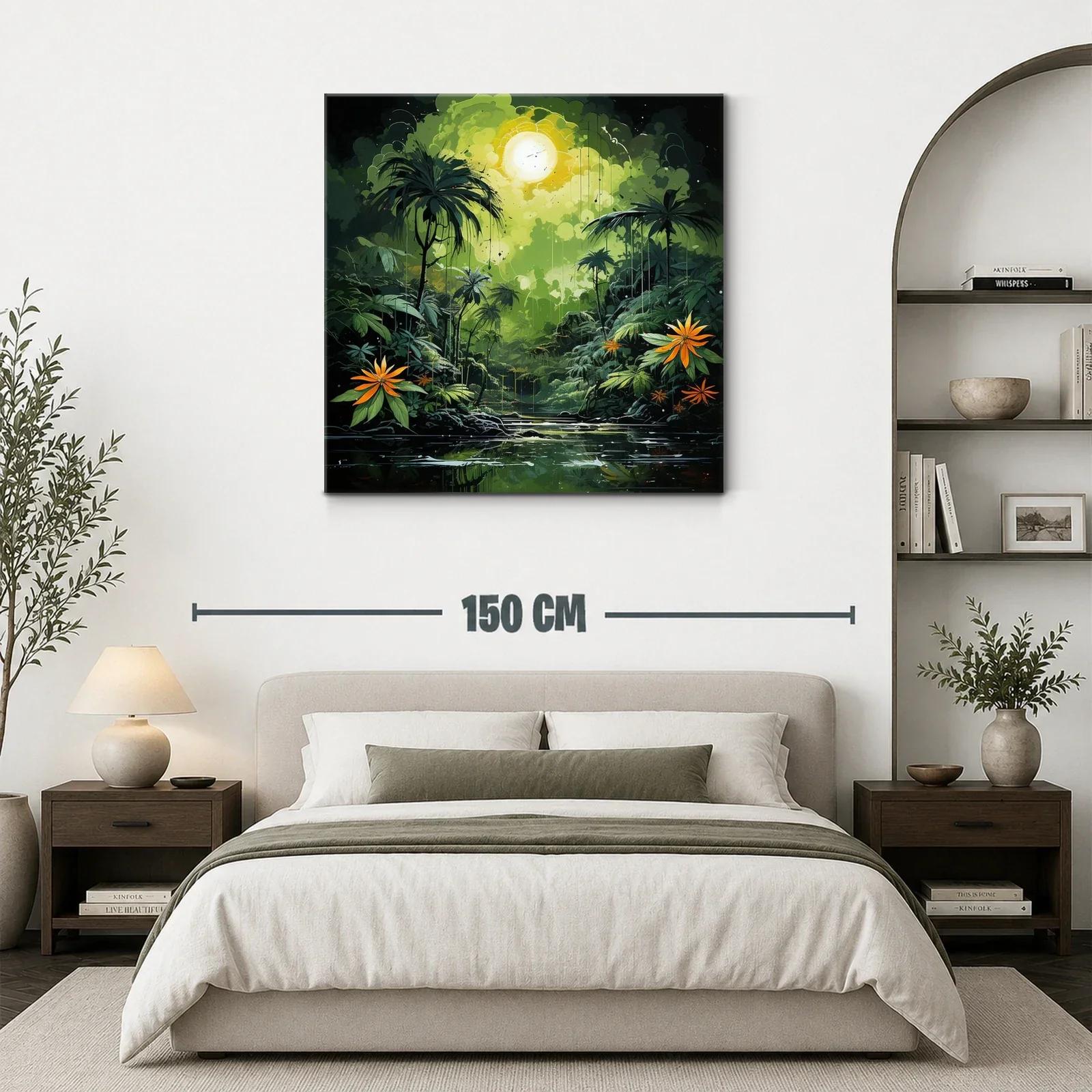 Paisaje selvático con vibrantes flores naranjas y luz intensa — miniatura 3