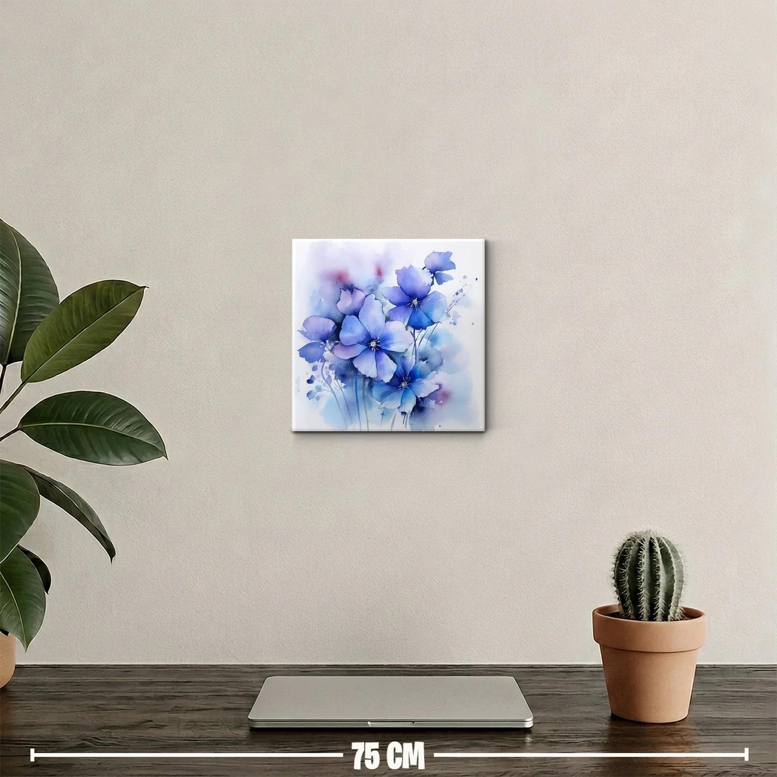 Flores azules en acuarela con tacto etéreo y delicado — miniatura 2