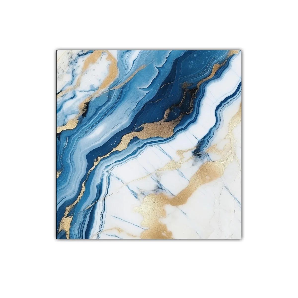 Cuadro decorativo con tonos azul marino y dorado elegante — miniatura 1