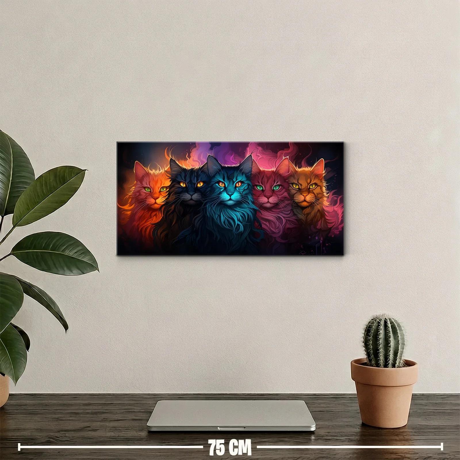Cuadro grupo de gatos de ojos brillantes — miniatura 2
