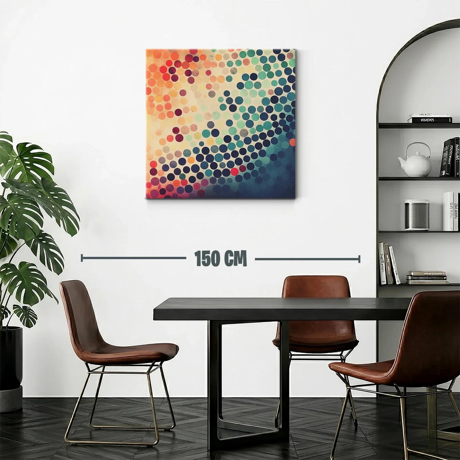 Composición abstracta de círculos en tonos cálidos y fríos — miniatura 2