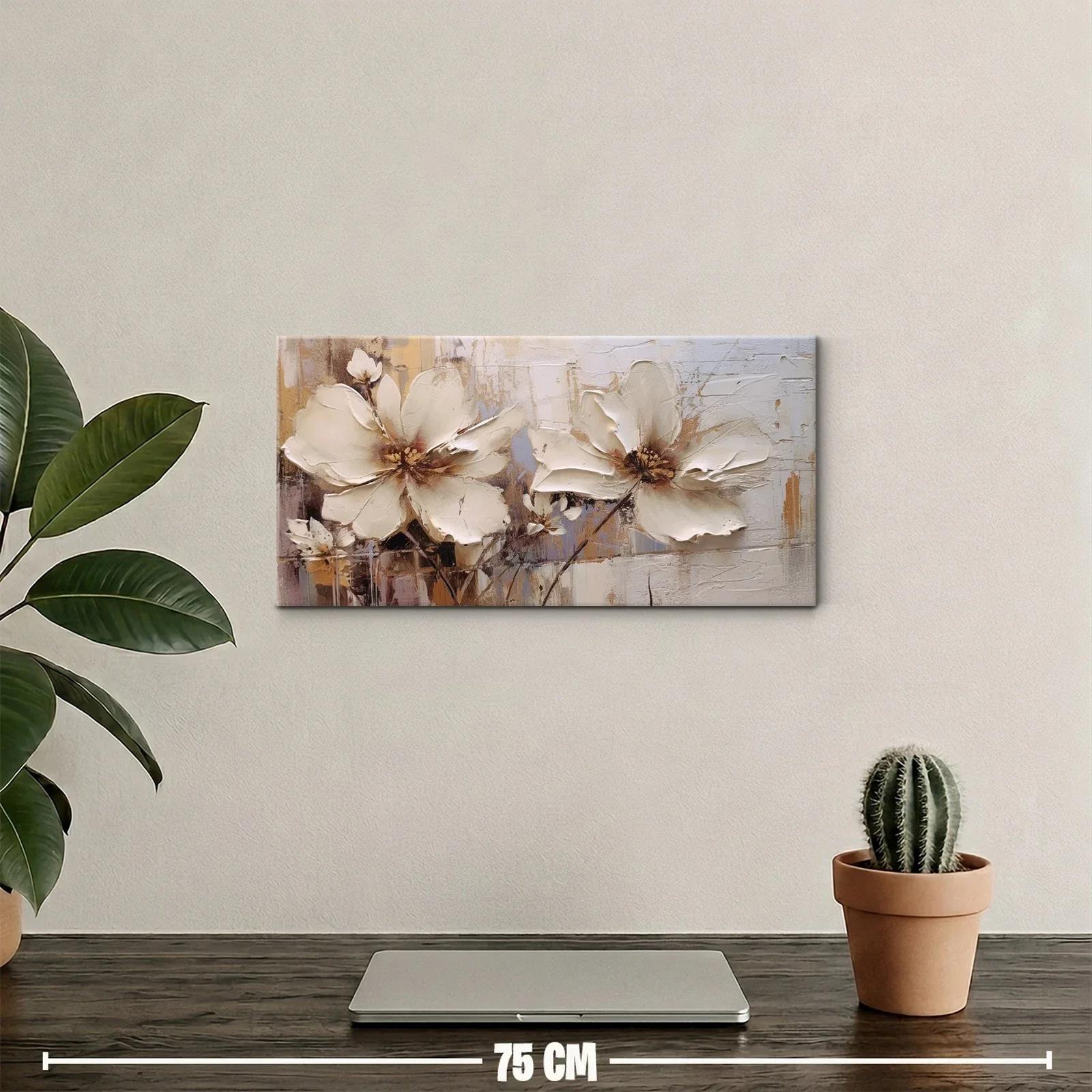 Cuadro magnolias blancas con fondo texturizado — miniatura 2