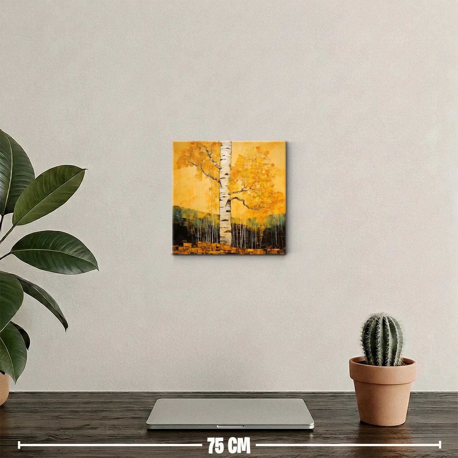 Árbol de otoño con tonos cálidos y texturas expresivas — miniatura 2