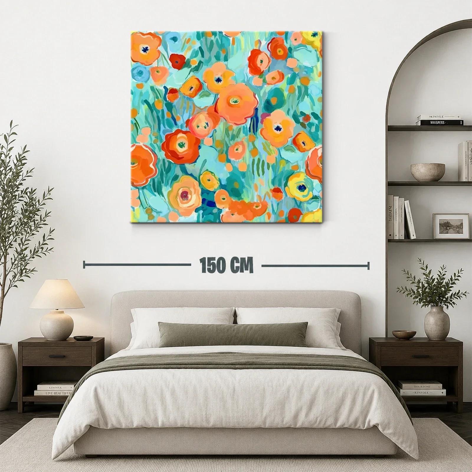 Flores vibrantes con tonos cálidos y frescos en composición alegre — miniatura 3