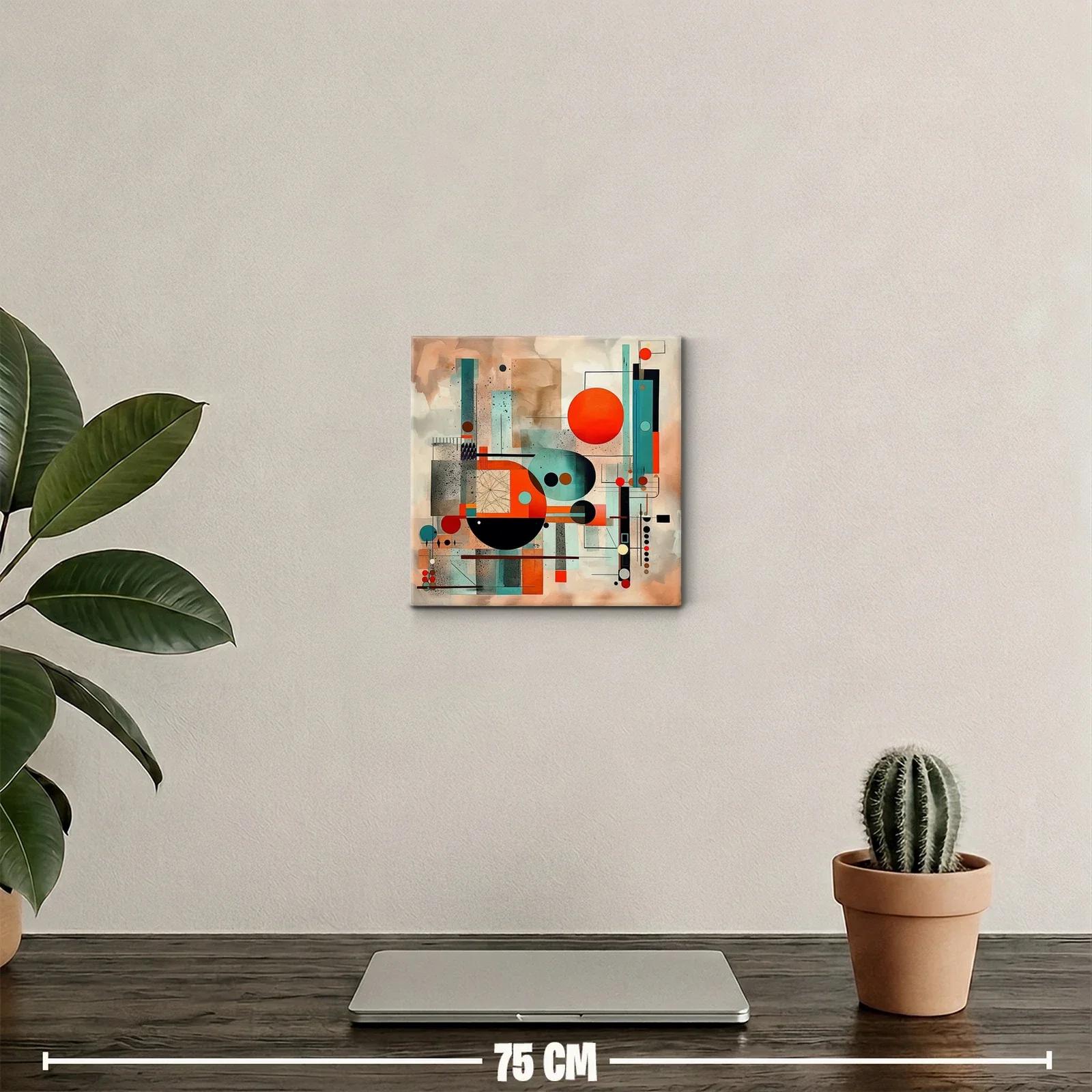 Composición abstracta con círculos en tonos tierra y azul — miniatura 2