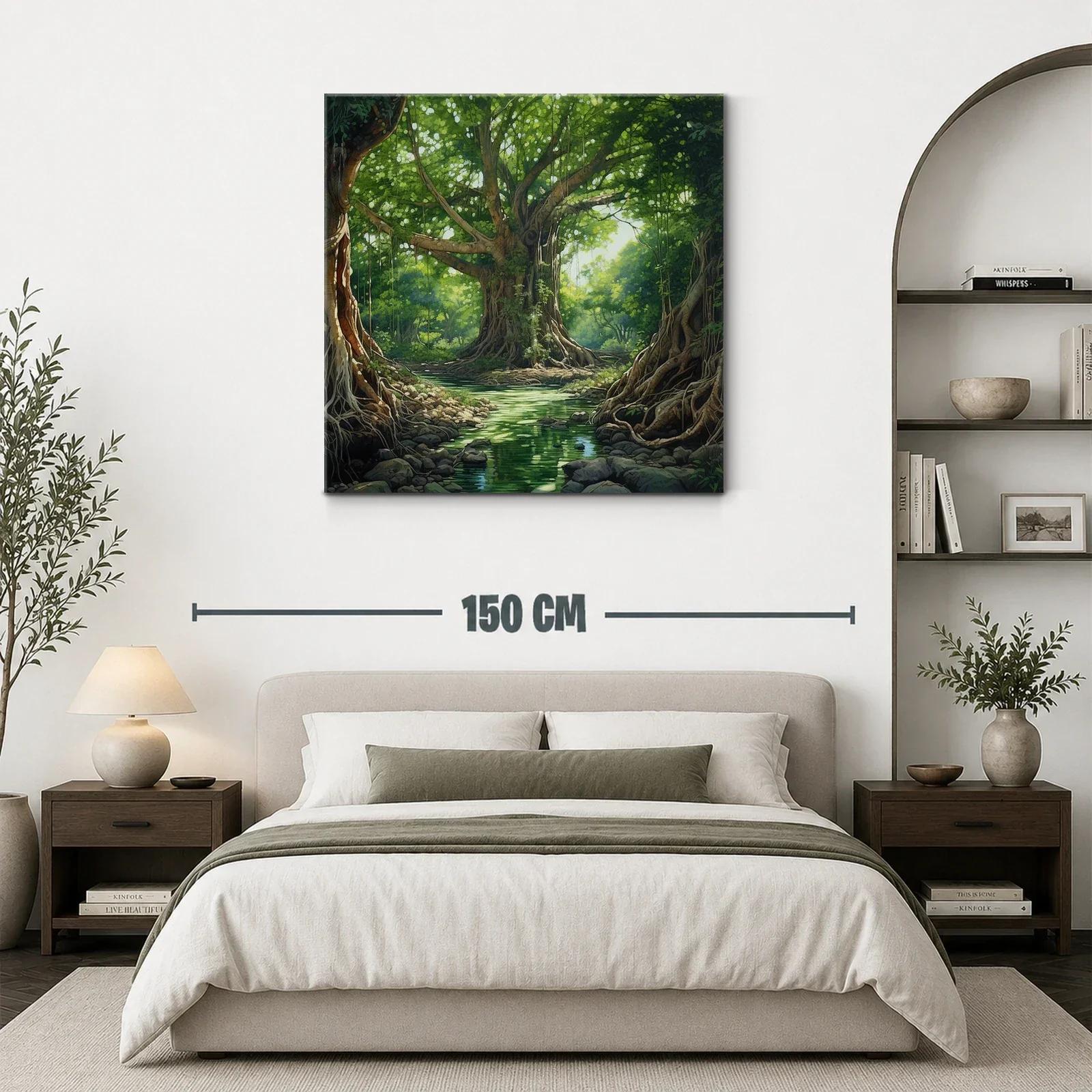 Bosque místico de árboles milenarios y río sereno — miniatura 3