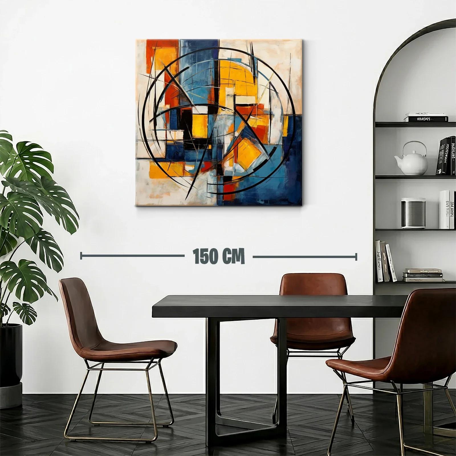 Composición abstracta en tonos cálidos y fríos equilibrados — miniatura 2