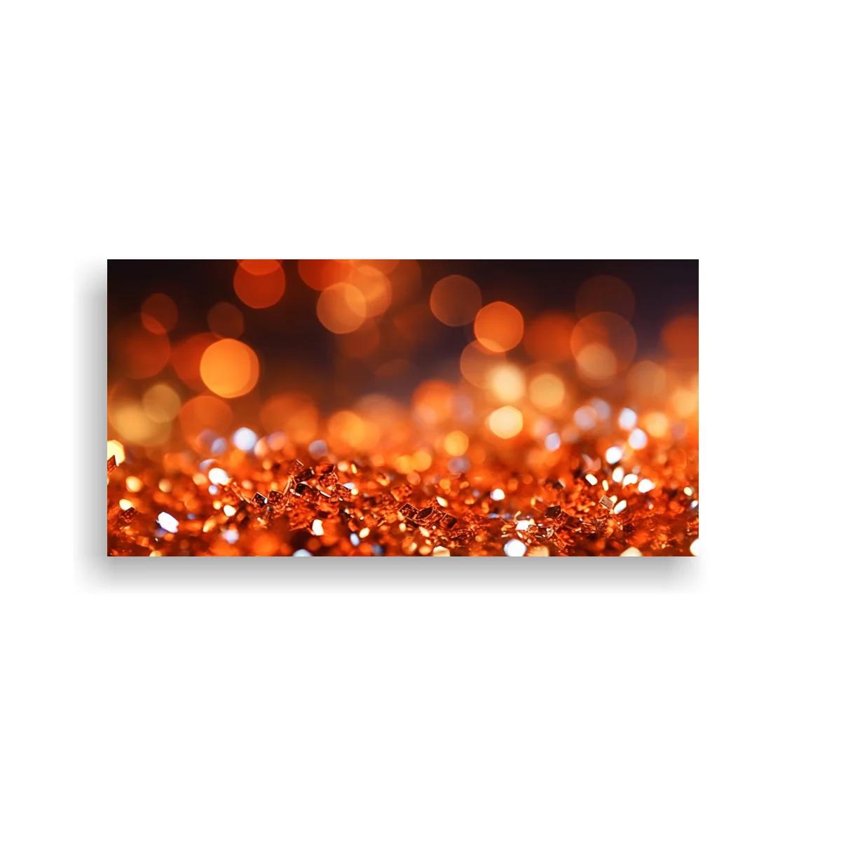 Cuadro destellos brillantes anaranjados con bokeh dorado — imagen principal