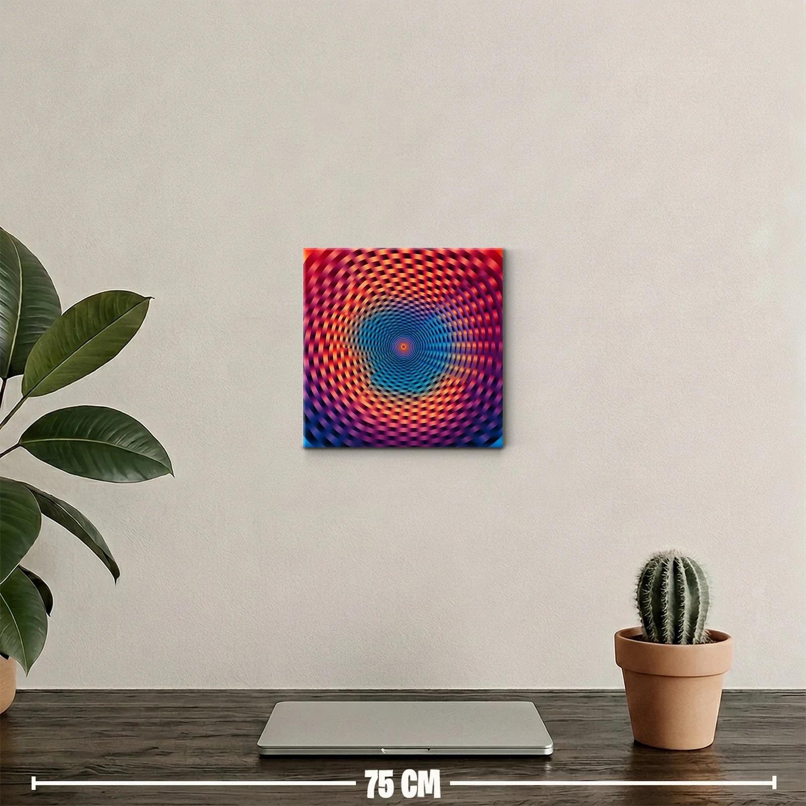 Cuadro abstracto con espiral caleidoscópica vibrante y dinámica — miniatura 2