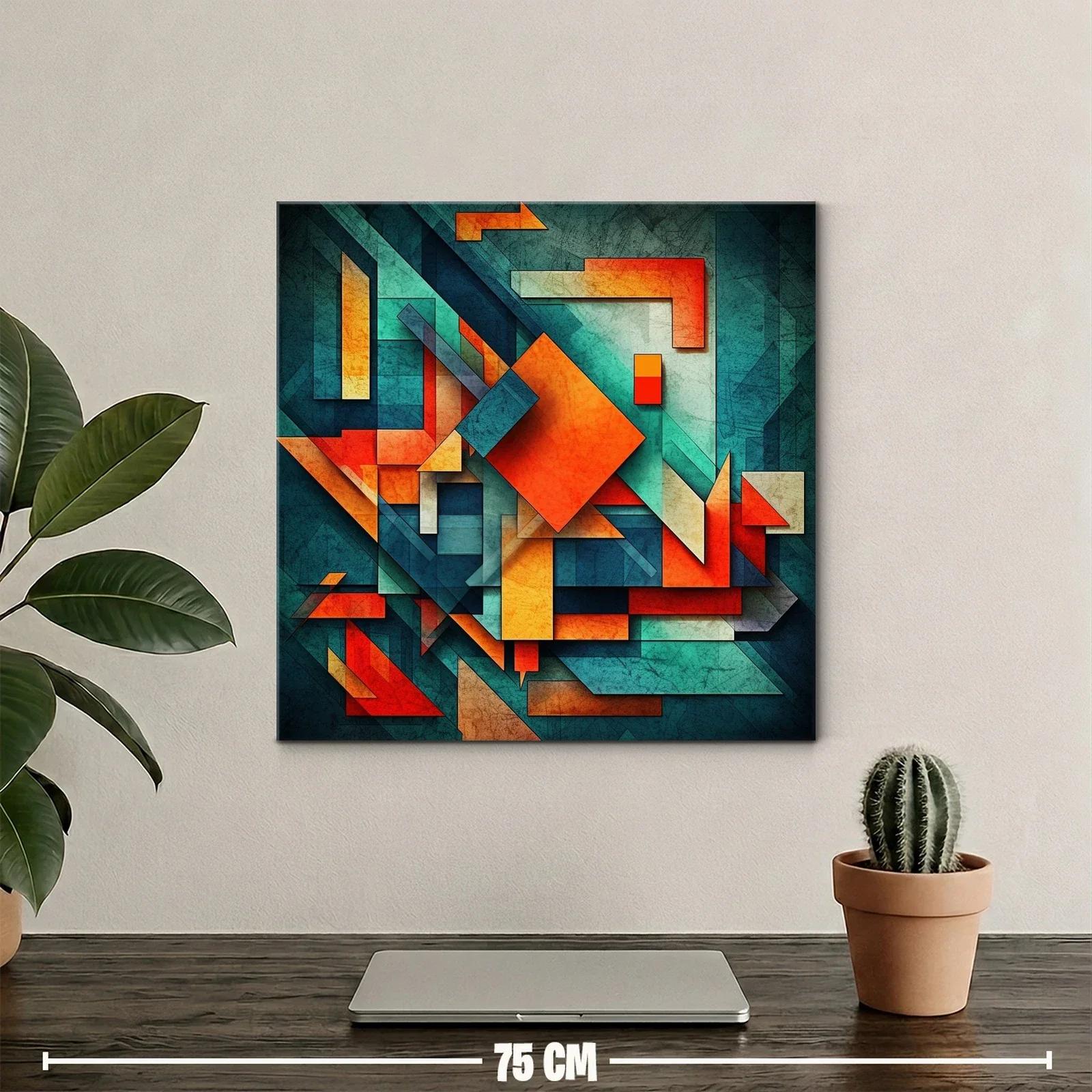 Composición abstracta vibrante en tonos naranja y azul — miniatura 2