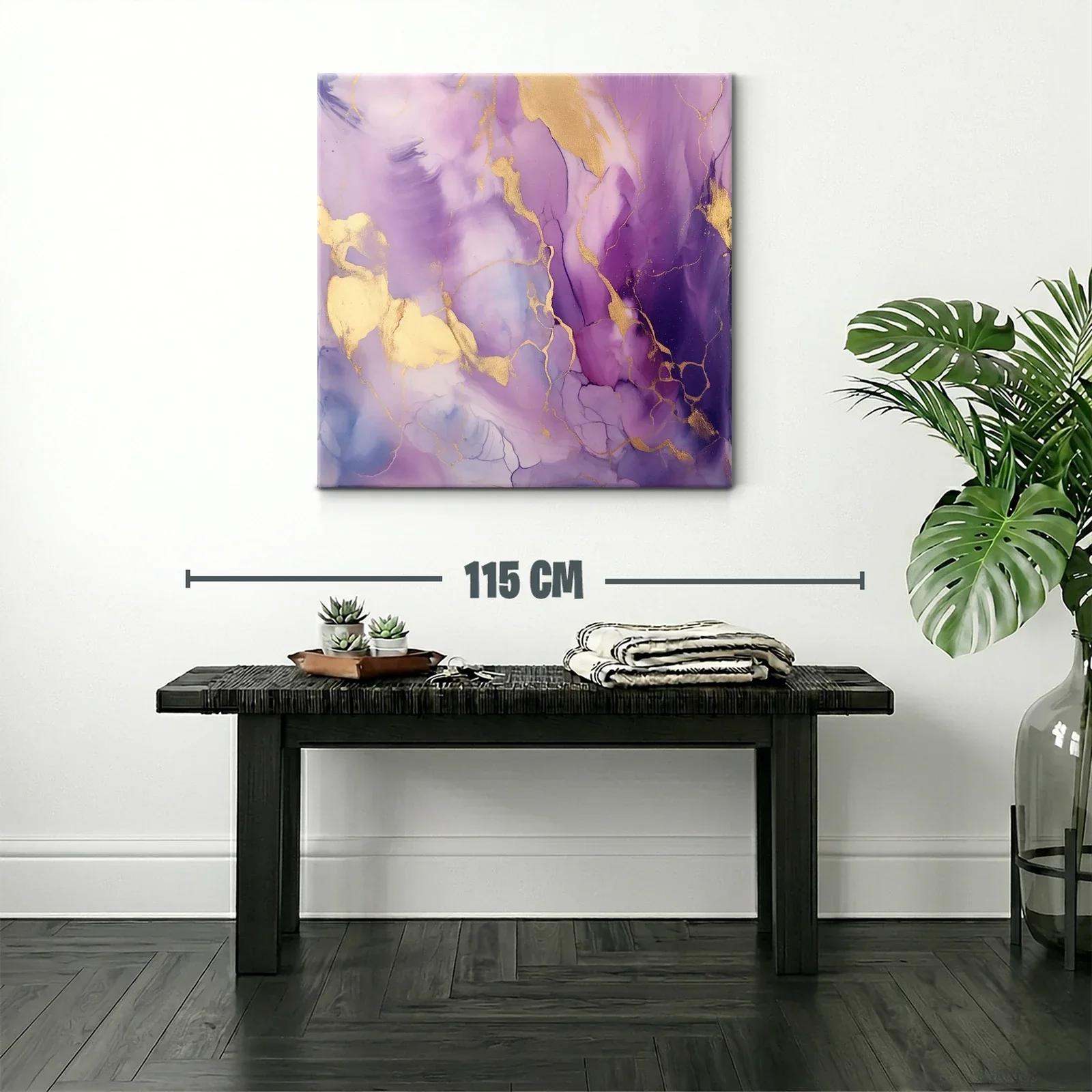 Composición abstracta en tonos violetas con reflejos dorados — miniatura 2