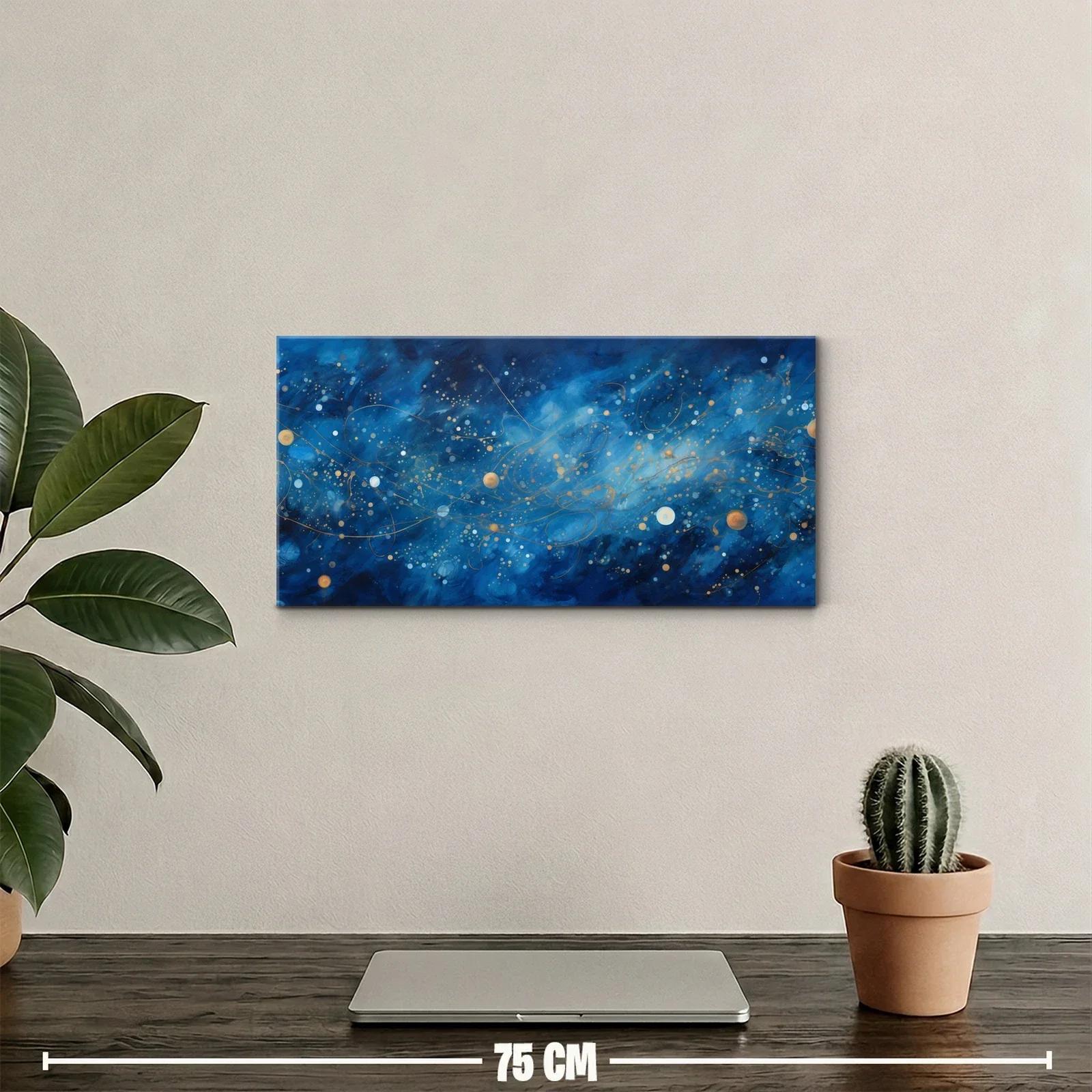 Cuadro galaxia abstracta con líneas finas curvas — miniatura 2