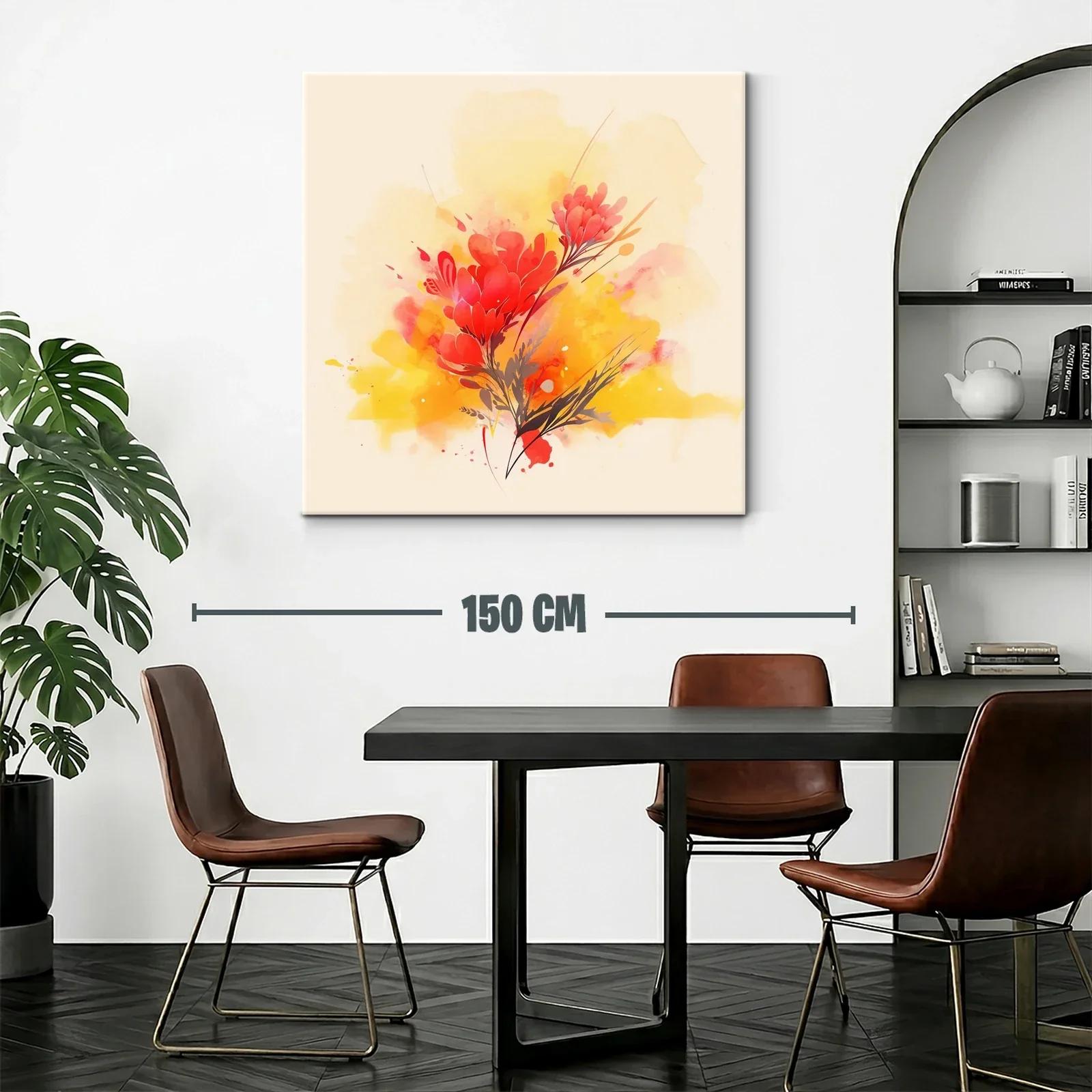 Cuadro floral vibrante con tonos cálidos y energía natural — miniatura 2