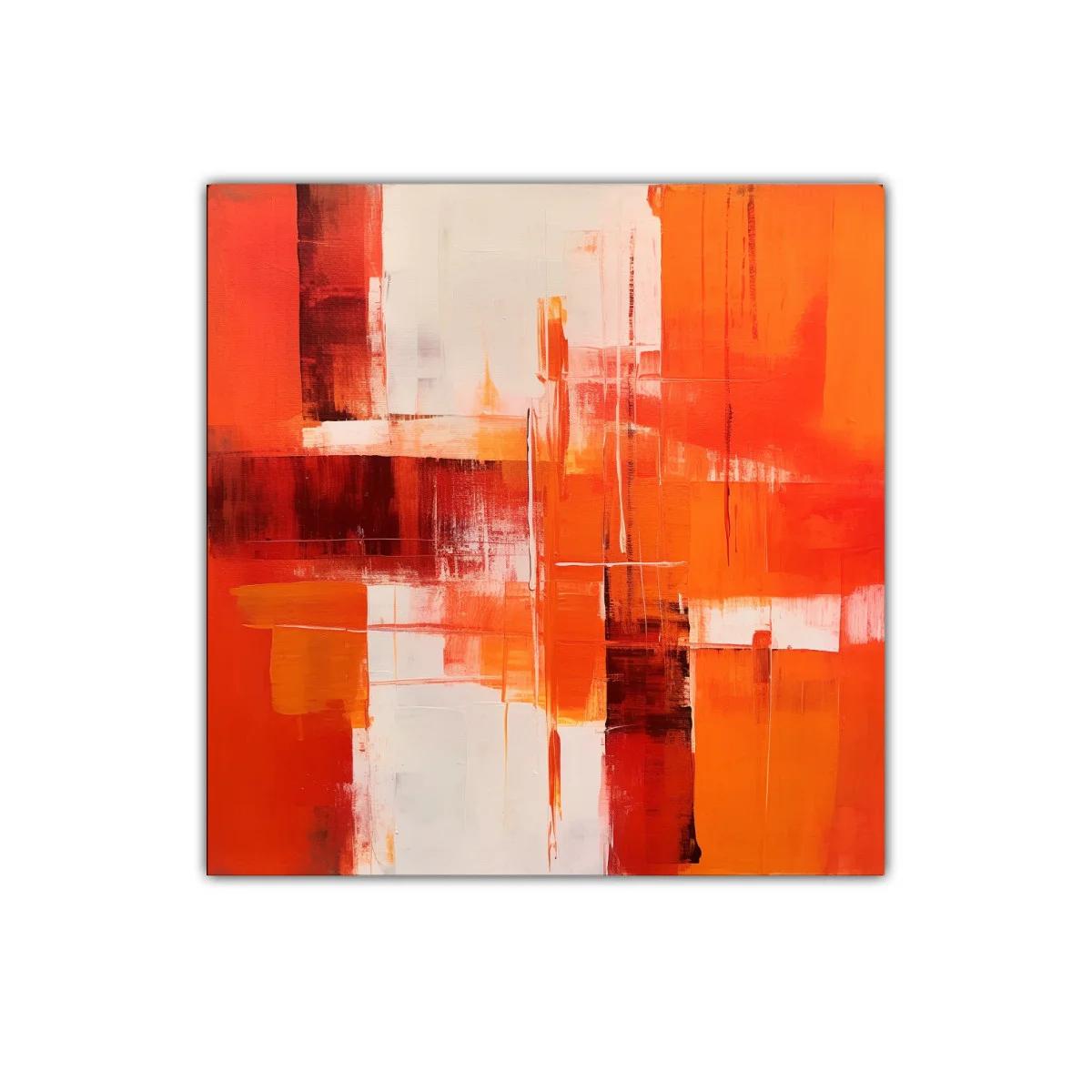 Cuadro abstracto vibrante con tonos cálidos y contrastes intensos — miniatura 1