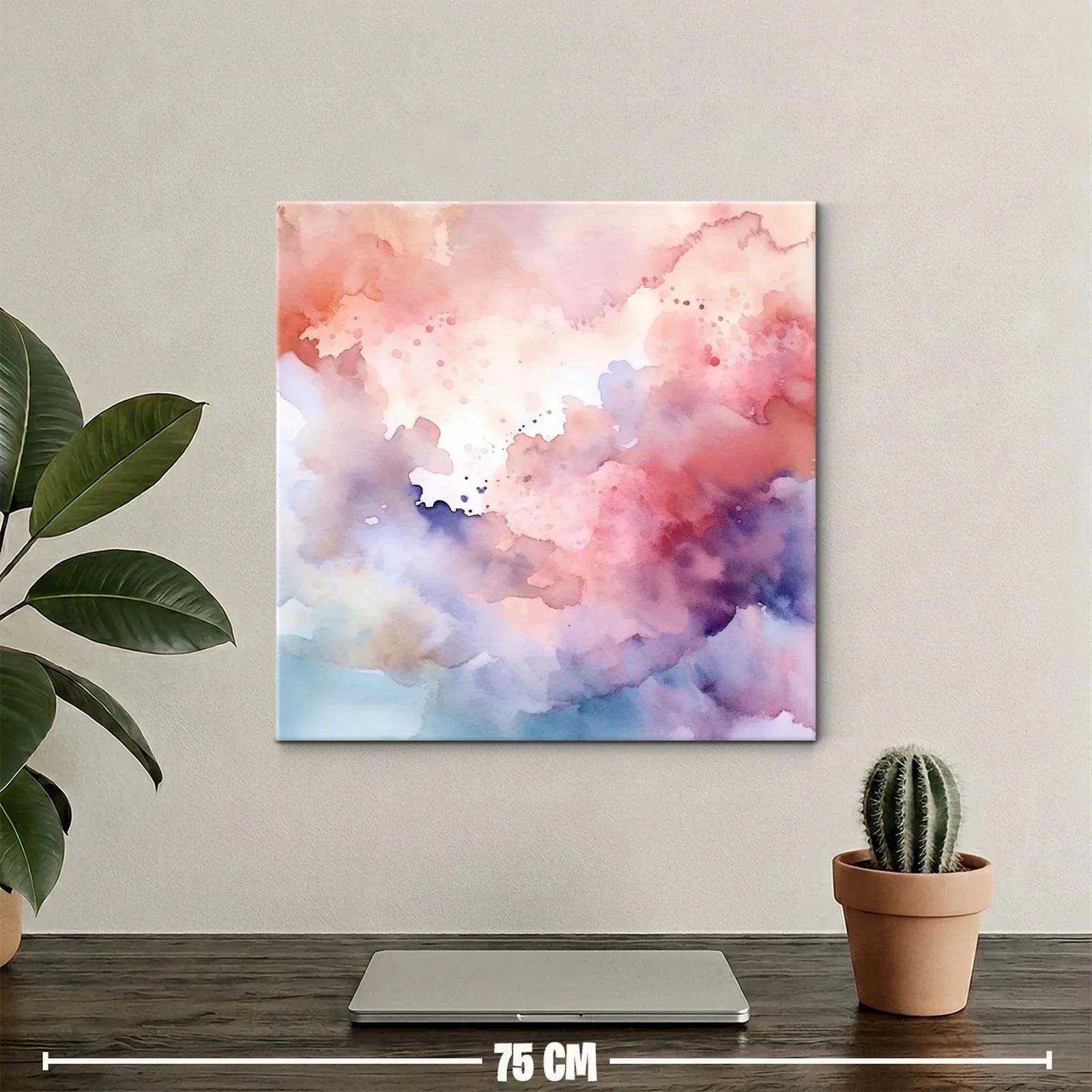 Cuadro abstracto en tonos suaves rosas y lilas — miniatura 2