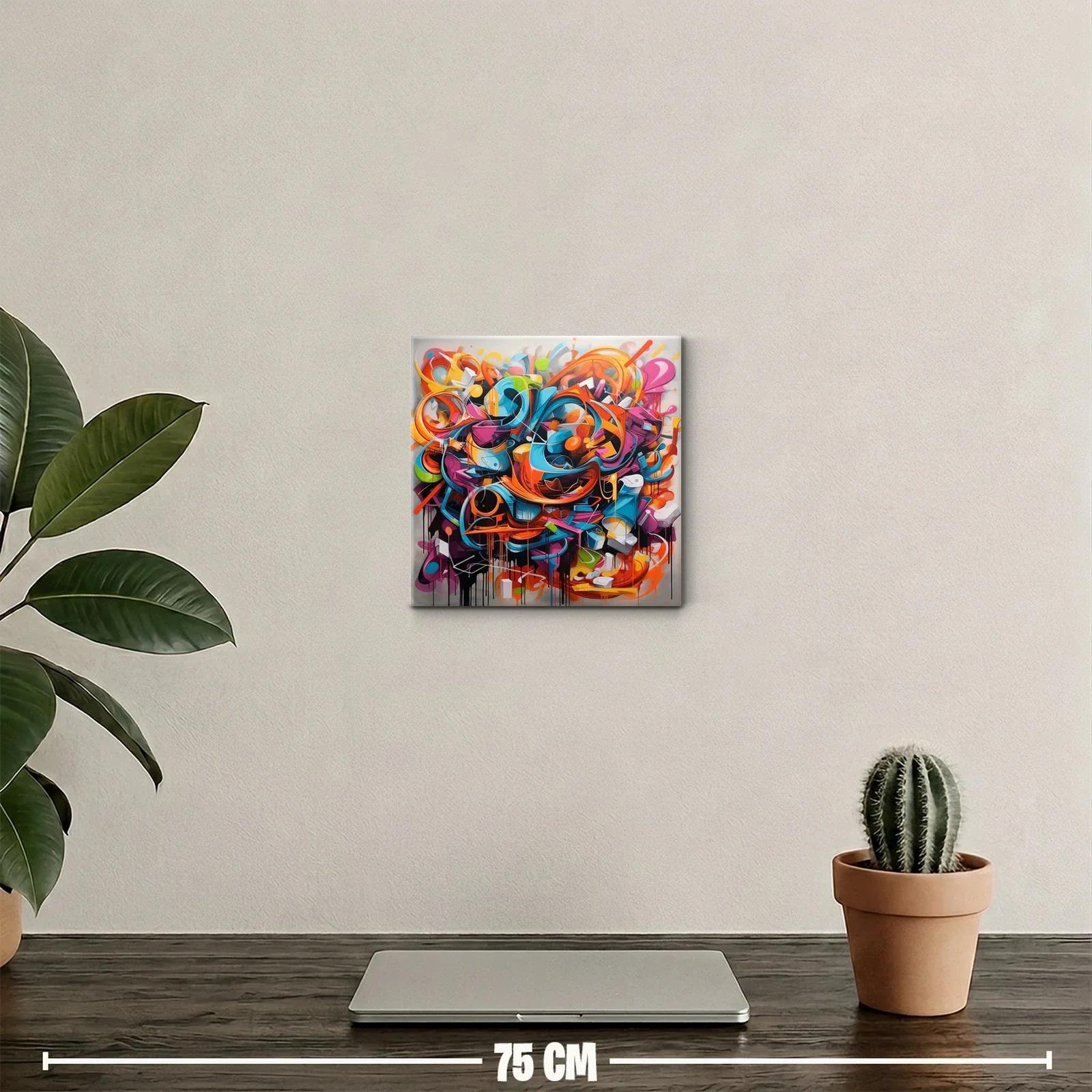 Cuadro vibrante con formas abstractas en colores intensos — miniatura 2